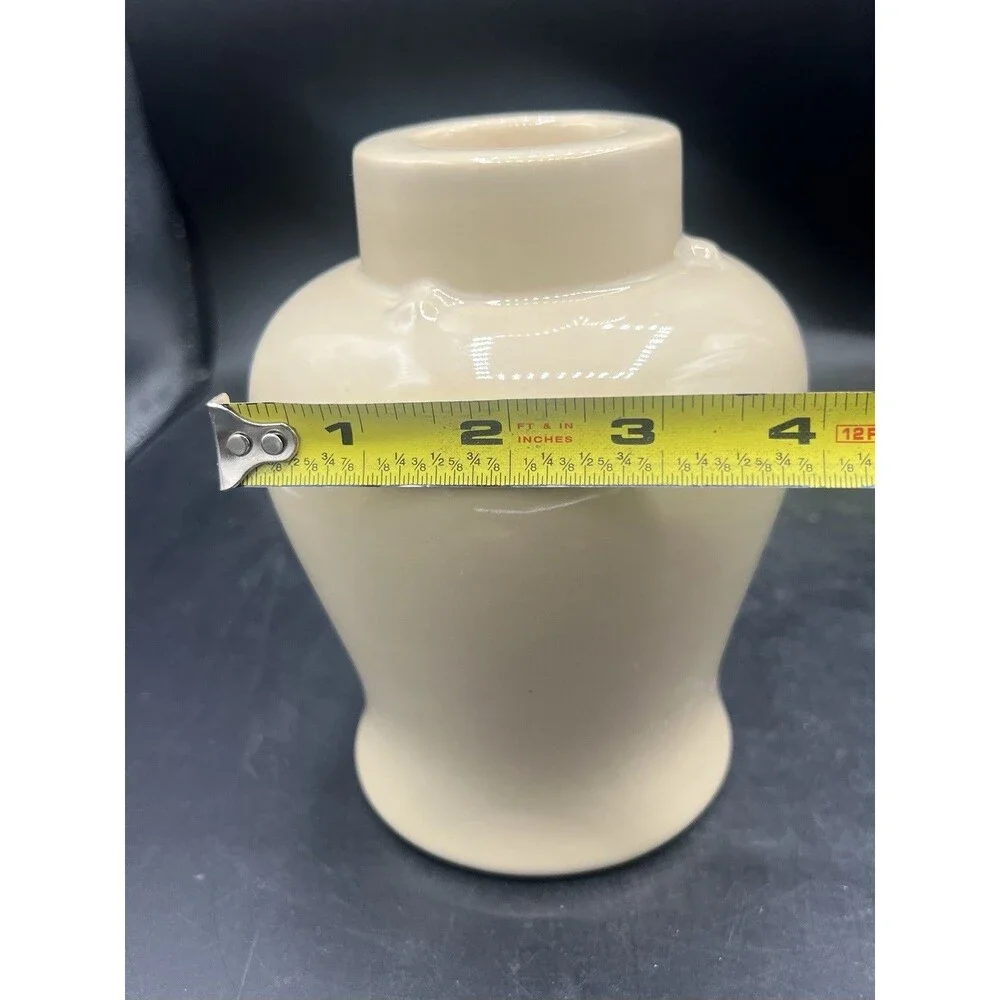 Vintage Colonial Candle of Cape Cod Ceramic Candlestick Vase Form Sand Color 6”